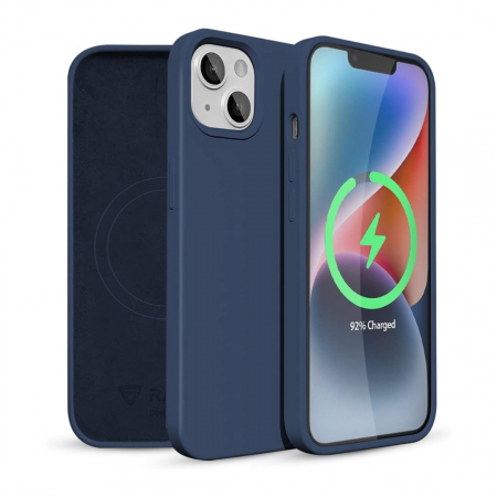 Huse Telefoane - Husa Magsafe compatibila Iphone 13 din silicon catifelat cu interior din microfibra si protectie pentru camere
