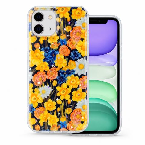 Huse Iphone - Husa pentru iPhone 11 cu imprimeu floral, rezistenta la socuri si lovituri - ZetGSM