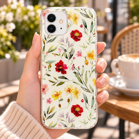 Husa pentru iPhone 11 cu imprimeu floral, rezistenta la socuri si lovituri - ZetGSM [4]