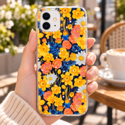 Husa pentru iPhone 11 cu imprimeu floral, rezistenta la socuri si lovituri - ZetGSM [4]