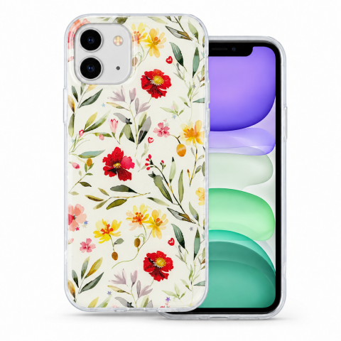 Huse Iphone - Husa pentru iPhone 11 cu imprimeu floral, rezistenta la socuri si lovituri - ZetGSM