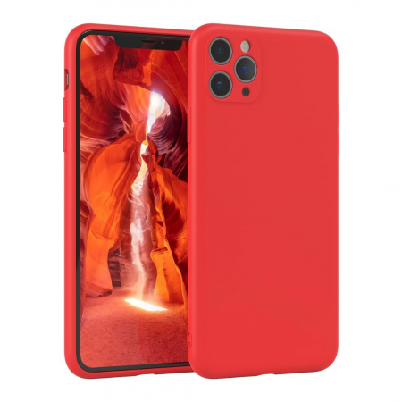 Huse Iphone - Husa pentru Iphone 11 PRO MAX din sIlicon catifelat cu  protectie camere si microfibra in interior