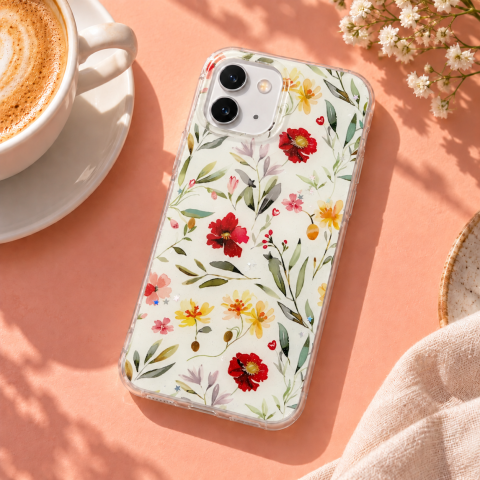 Husa pentru iPhone 12 cu imprimeu floral, rezistenta la socuri si lovituri - ZetGSM [5]