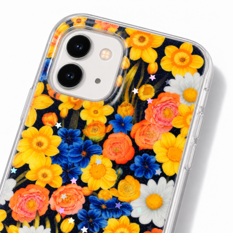 Husa pentru iPhone 12 cu imprimeu floral, rezistenta la socuri si lovituri - ZetGSM [3]
