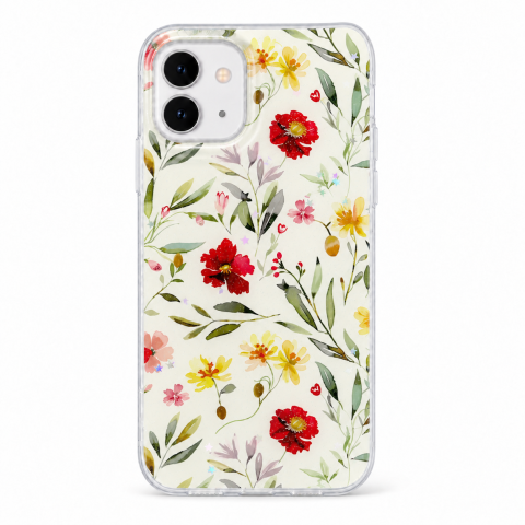 Husa pentru iPhone 12 cu imprimeu floral, rezistenta la socuri si lovituri - ZetGSM [2]