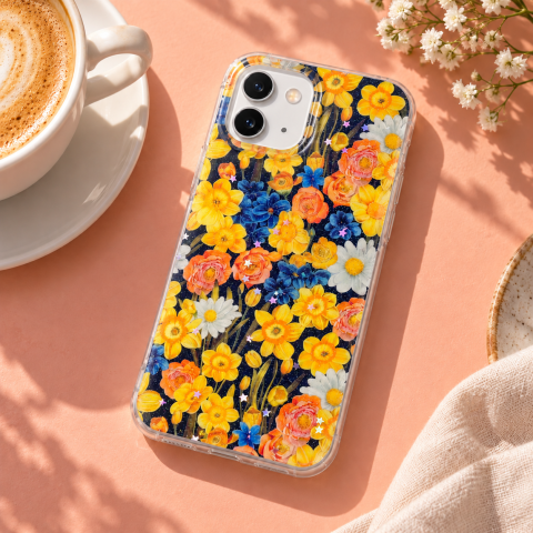 Husa pentru iPhone 12 cu imprimeu floral, rezistenta la socuri si lovituri - ZetGSM [5]