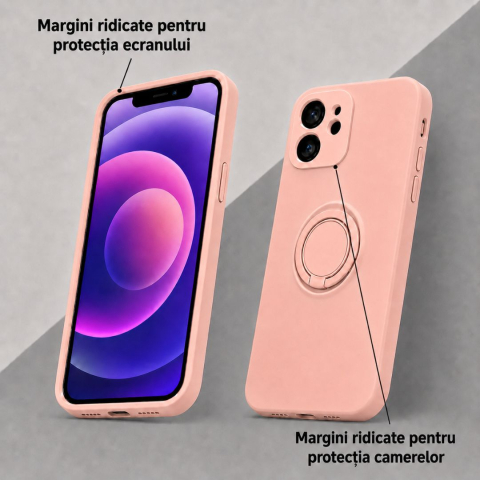 Husa pentru Iphone 12 din silicon, cu inel de prindere, protectie la camere si interior cu microfibra [2]