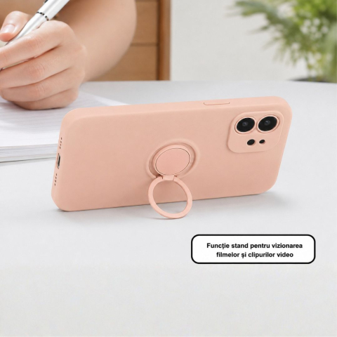 Husa pentru Iphone 12 din silicon, cu inel de prindere, protectie la camere si interior cu microfibra [1]