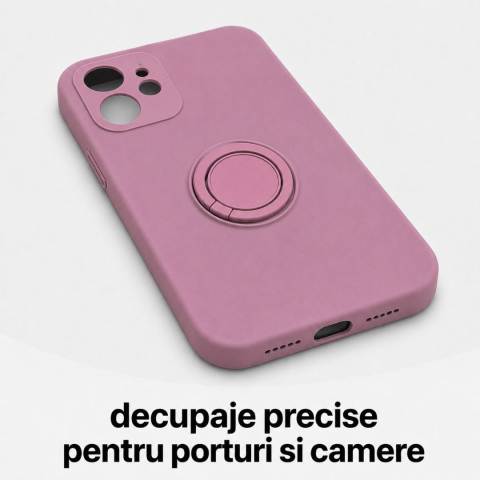 Husa pentru Iphone 12 din silicon, cu inel de prindere, protectie la camere si interior cu microfibra [4]