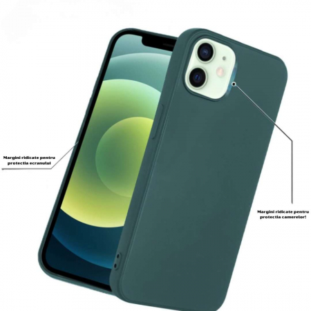 Husa iPhone 12 MINI - Silicon Catifelat cu Microfibră [2]