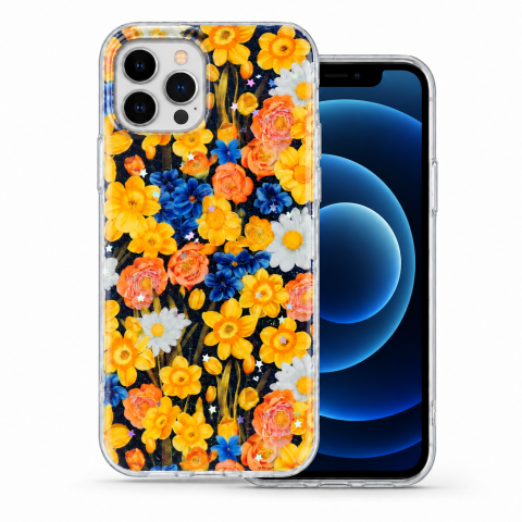 Huse Iphone - Husa pentru iPhone 12 Pro cu imprimeu floral, rezistenta la socuri si lovituri - ZetGSM