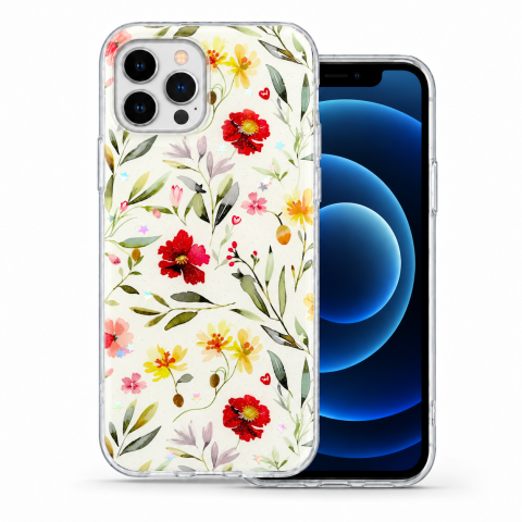 Huse Iphone - Husa pentru iPhone 12 Pro cu imprimeu floral, rezistenta la socuri si lovituri - ZetGSM