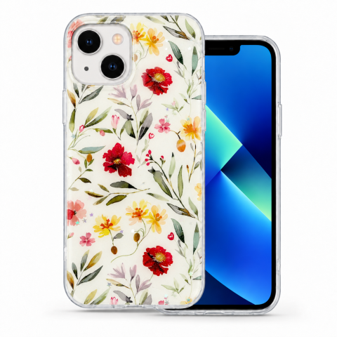 Huse Iphone - Husa pentru iPhone 13 cu imprimeu floral, rezistenta la socuri si lovituri - ZetGSM