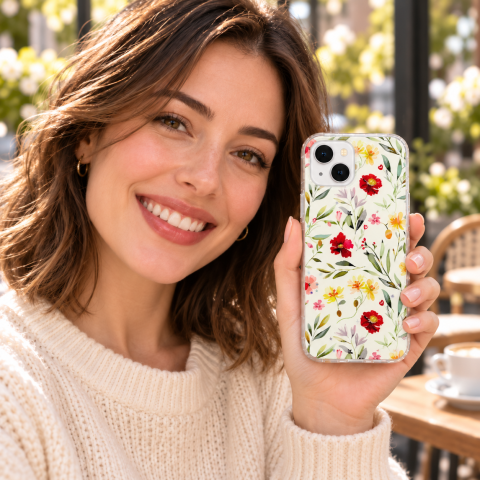 Husa pentru iPhone 13 cu imprimeu floral, rezistenta la socuri si lovituri - ZetGSM [7]