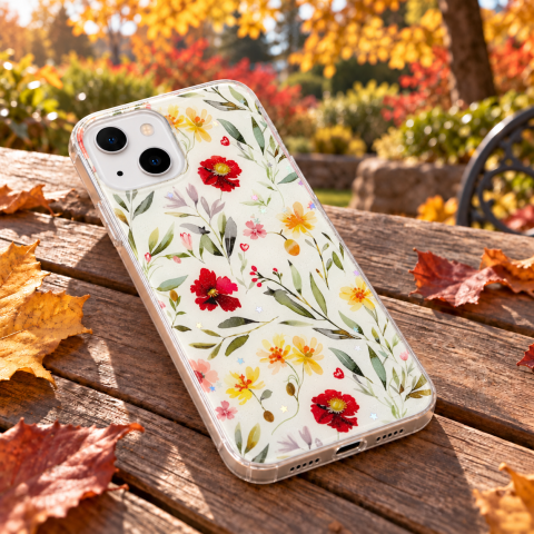 Husa pentru iPhone 13 cu imprimeu floral, rezistenta la socuri si lovituri - ZetGSM [6]