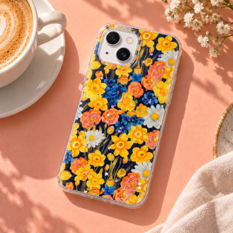Husa pentru iPhone 14 cu imprimeu floral, rezistenta la socuri si lovituri - ZetGSM [5]