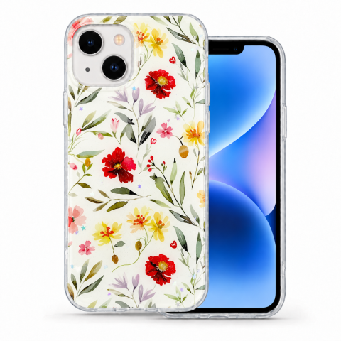 Huse Iphone - Husa pentru iPhone 14 cu imprimeu floral, rezistenta la socuri si lovituri - ZetGSM