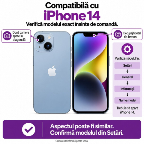 Husa pentru iPhone 14 cu imprimeu floral, rezistenta la socuri si lovituri - ZetGSM [1]