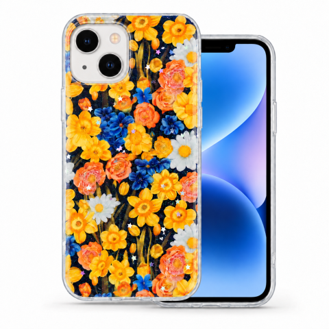 Huse Iphone - Husa pentru iPhone 14 cu imprimeu floral, rezistenta la socuri si lovituri - ZetGSM