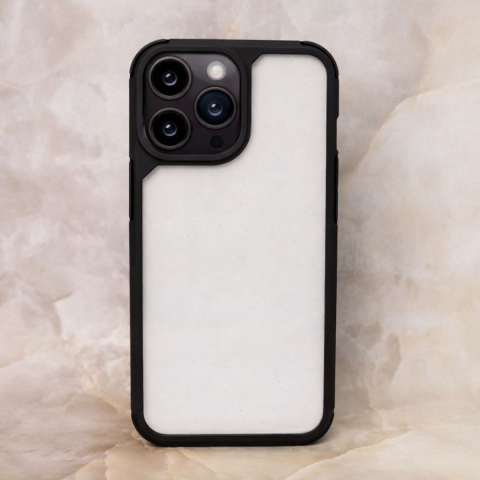 Husa pentru iPhone 14 Pro Color Shock pentru spate, transparenta cu margini albastre [1]