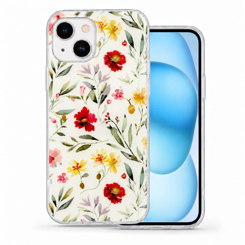 Huse Iphone - Husa pentru iPhone 15 cu imprimeu floral, rezistenta la socuri si lovituri - ZetGSM