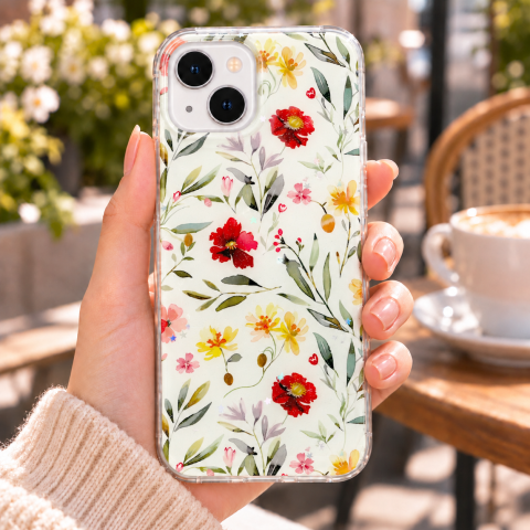 Husa pentru iPhone 15 cu imprimeu floral, rezistenta la socuri si lovituri - ZetGSM [4]