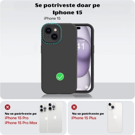 Husa din silicon catifelat pentru Iphone 15 [4]