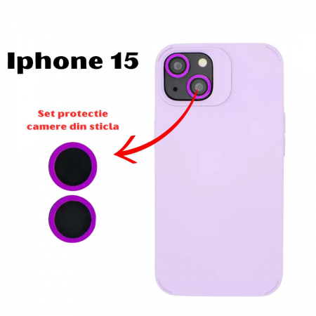 Husa iPhone 15 - Silicon Catifelat cu Protecții Camere [1]