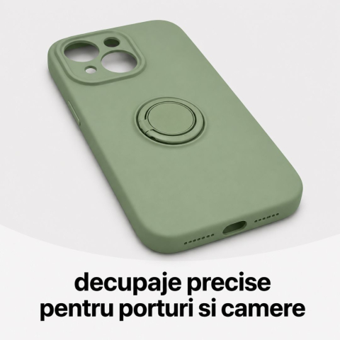 Husa pentru Iphone 15 din silicon, cu inel de prindere, protectie la camere si interior cu microfibra [4]