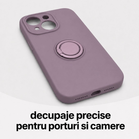 Husa pentru Iphone 15 din silicon, cu inel de prindere, protectie la camere si interior cu microfibra [4]