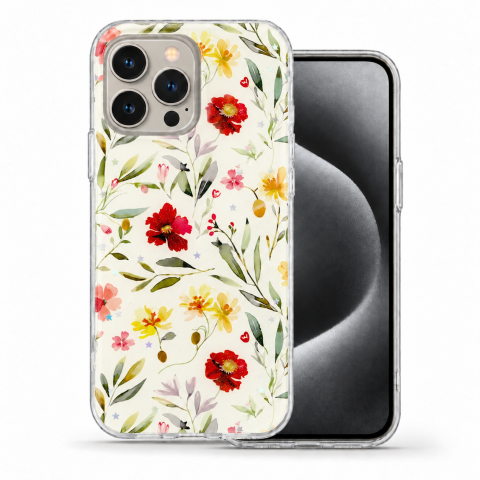 Huse Iphone - Husa pentru iPhone 15 Pro cu imprimeu floral, rezistenta la socuri si lovituri - ZetGSM