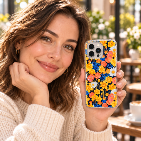 Husa pentru iPhone 15 Pro cu imprimeu floral, rezistenta la socuri si lovituri - ZetGSM [7]