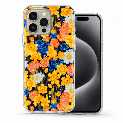 Huse Iphone - Husa pentru iPhone 15 Pro cu imprimeu floral, rezistenta la socuri si lovituri - ZetGSM