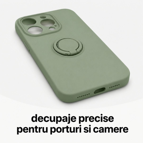 Husa pentru Iphone 15 Pro din silicon, cu inel de prindere, protectie la camere si interior cu microfibra [4]