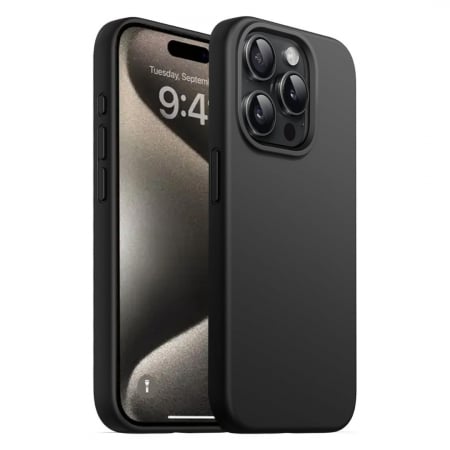 Huse Telefoane - Husa iPhone 15 Pro Max - Silicon și Microfibra