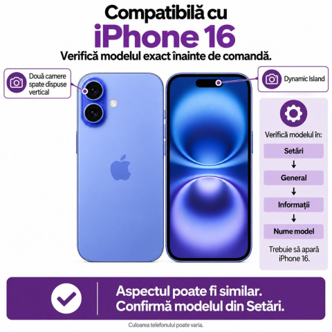 Husa pentru iPhone 16 cu imprimeu floral, rezistenta la socuri si lovituri - ZetGSM [1]