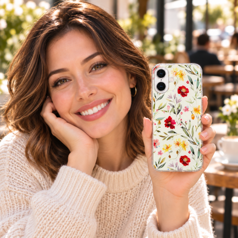 Husa pentru iPhone 16 cu imprimeu floral, rezistenta la socuri si lovituri - ZetGSM [7]