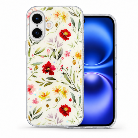 Huse Iphone - Husa pentru iPhone 16 cu imprimeu floral, rezistenta la socuri si lovituri - ZetGSM