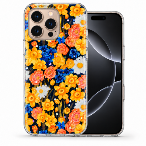 Huse Iphone - Husa pentru iPhone 16 Pro Max cu imprimeu floral, rezistenta la socuri si lovituri - ZetGSM