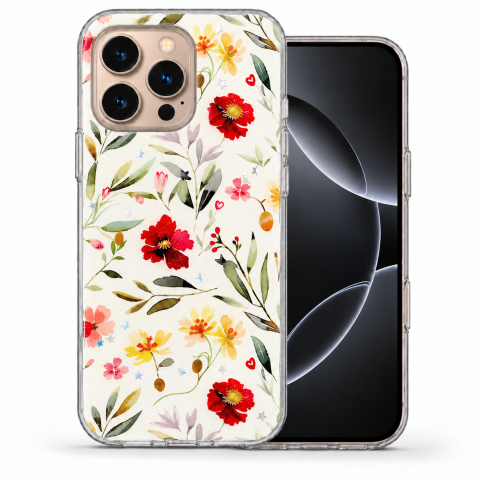 Huse Iphone - Husa pentru iPhone 16 Pro Max cu imprimeu floral, rezistenta la socuri si lovituri - ZetGSM