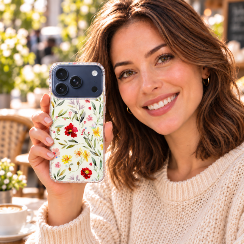Husa pentru iPhone 17 Pro cu imprimeu floral, rezistenta la socuri si lovituri - ZetGSM [7]