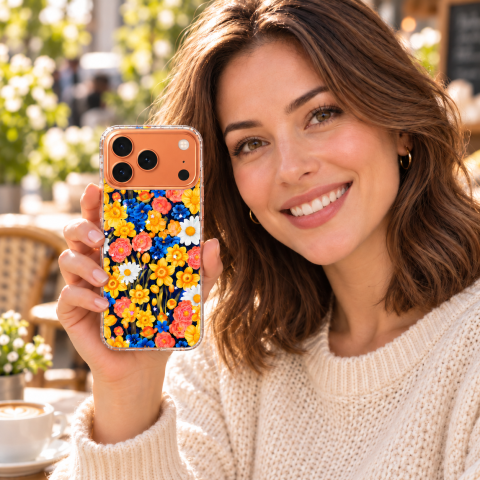Husa pentru iPhone 17 Pro Max cu imprimeu floral, rezistenta la socuri si lovituri - ZetGSM [7]