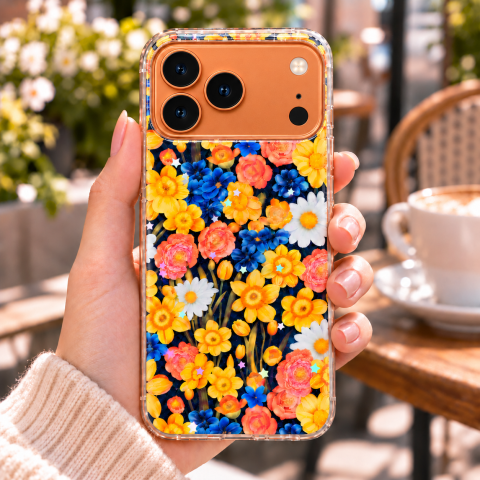 Husa pentru iPhone 17 Pro Max cu imprimeu floral, rezistenta la socuri si lovituri - ZetGSM [4]
