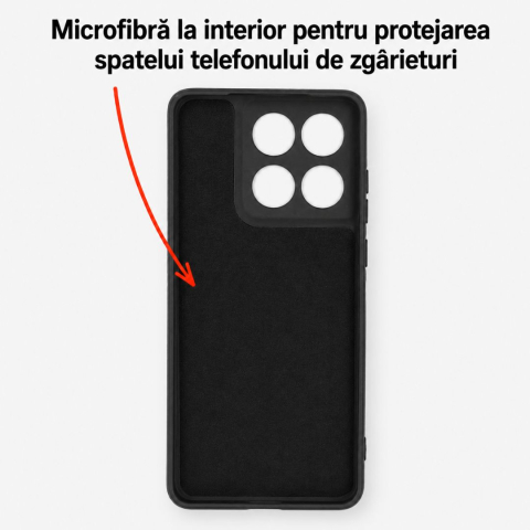 Husa pentru Motorola Edge 60 din sIlicon catifelat cu interior din microfibra si protectie la camere - Negru [3]