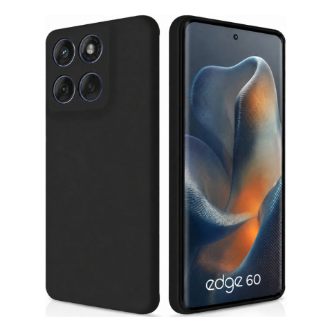 Huse Motorola - Husa pentru Motorola Edge 60 din sIlicon catifelat cu interior din microfibra si protectie la camere - Negru