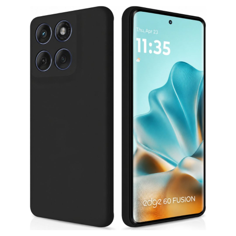 Huse Motorola - Husa pentru Motorola Edge 60 Fusion din sIlicon catifelat cu interior din microfibra si protectie la camere - Negru