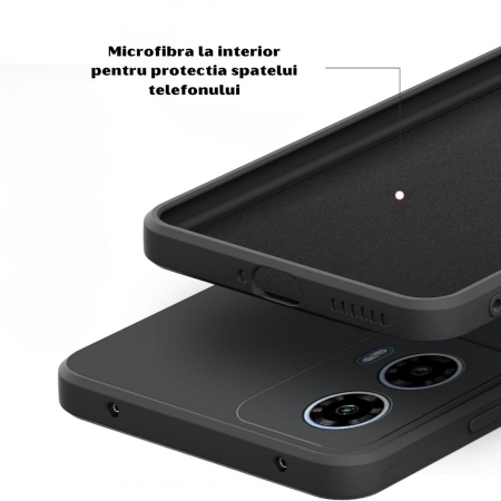 Husa pentru Motorola Moto G34 din sIlicon catifelat cu interior din microfibra si protectie la camere - Negru [2]