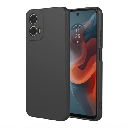 Huse Motorola - Husa pentru Motorola Moto G34 din sIlicon catifelat cu interior din microfibra si protectie la camere - Negru