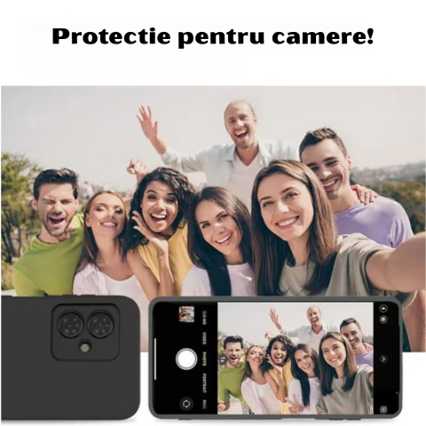 Husa pentru Motorola Moto G54 Power din sIlicon catifelat cu interior din microfibra si protectie la camere - Negru [5]