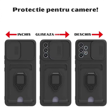 Husa Samsung A12 cu Protecție Camere, Șnur, Inel și Slot Card [1]